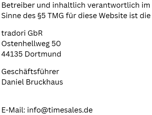 Impressum von timesales.de