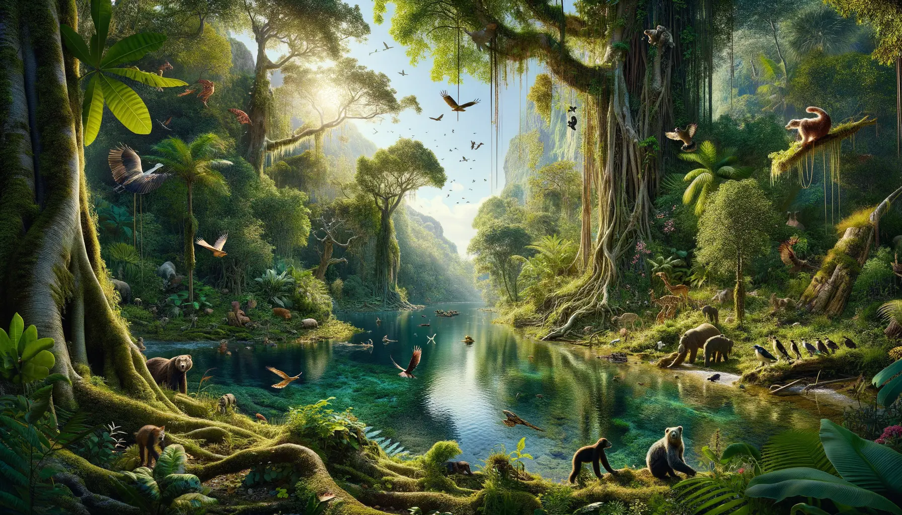 Natürlicher Waldlebensraum mit Bäumen und Unterholz