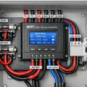Batterie-Laderegler MPPT Installation mit Sicherung und Verkabelung