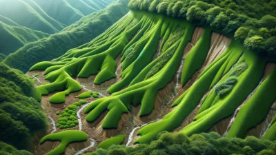 Erosionsschutz am Hang zum Schutz vor Bodenerosion und Abtrag