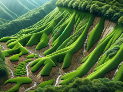 Erosionsschutz am Hang zum Schutz vor Bodenerosion und Abtrag