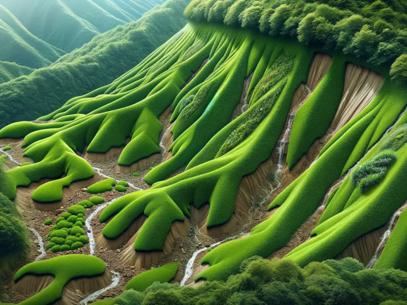 Erosionsschutz am Hang zum Schutz vor Bodenerosion und Abtrag