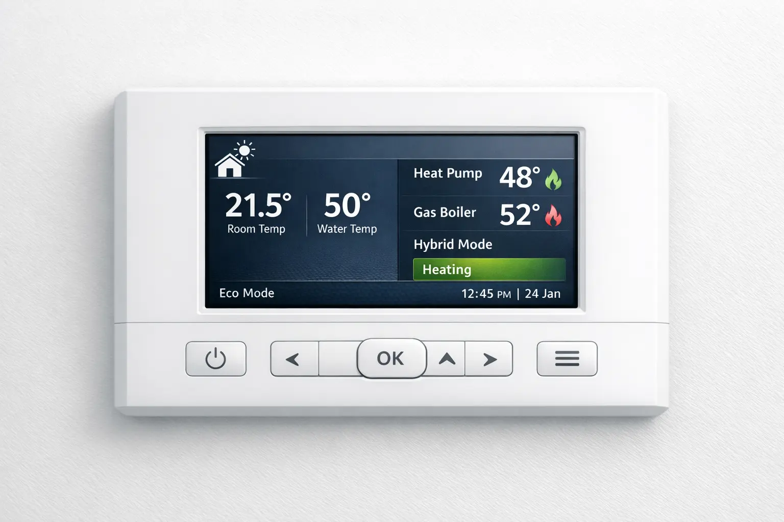 Digitale Regelung Hybride Wärmepumpe Display