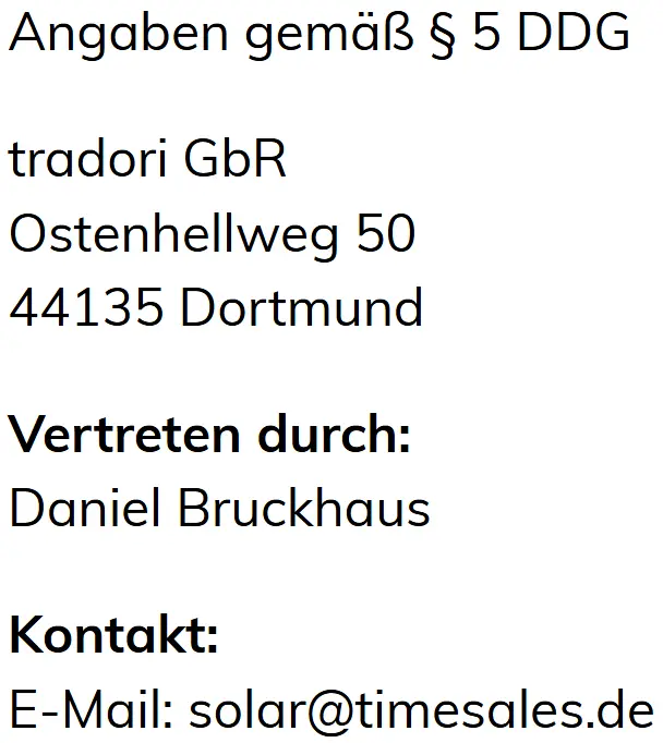 Impressum von timesales.de