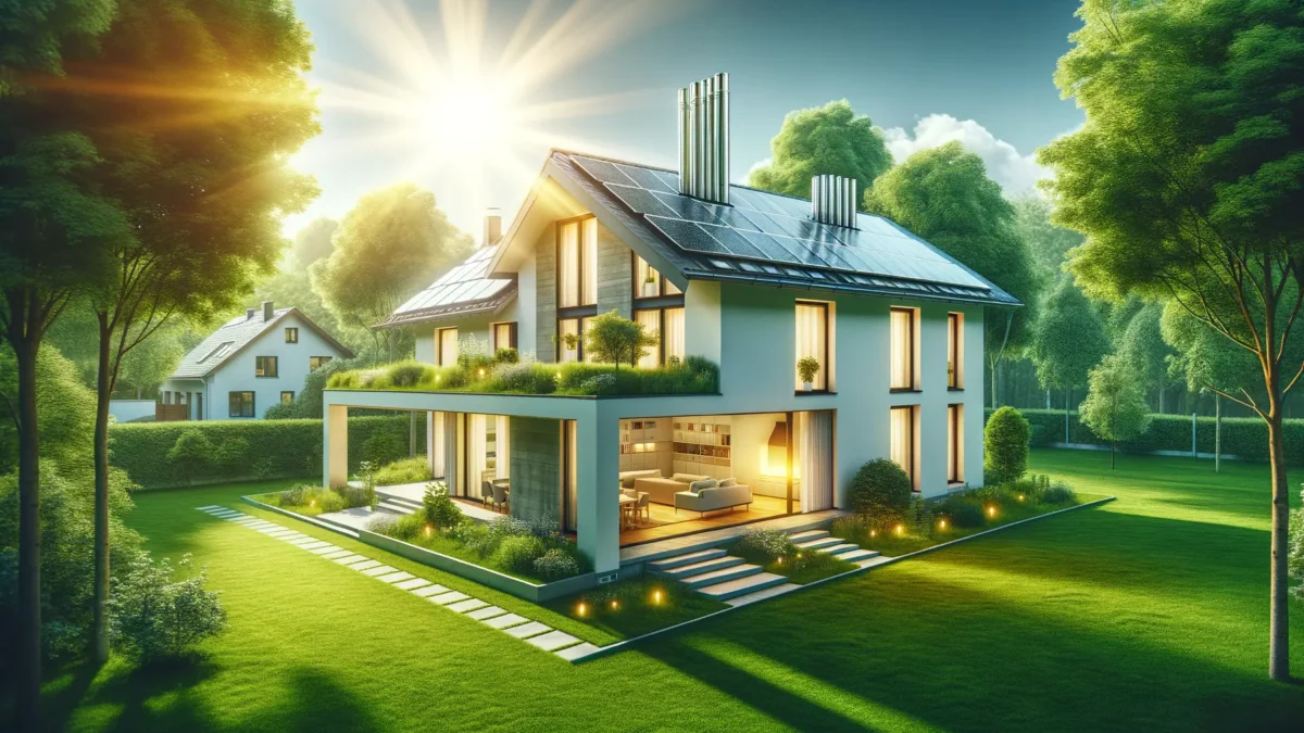 Haus mit moderner Heizung Symbol für Ölheizung Verbot 2025