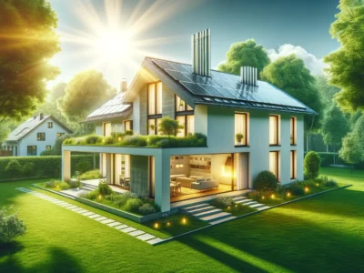 Haus mit moderner Heizung Symbol für Ölheizung Verbot 2025