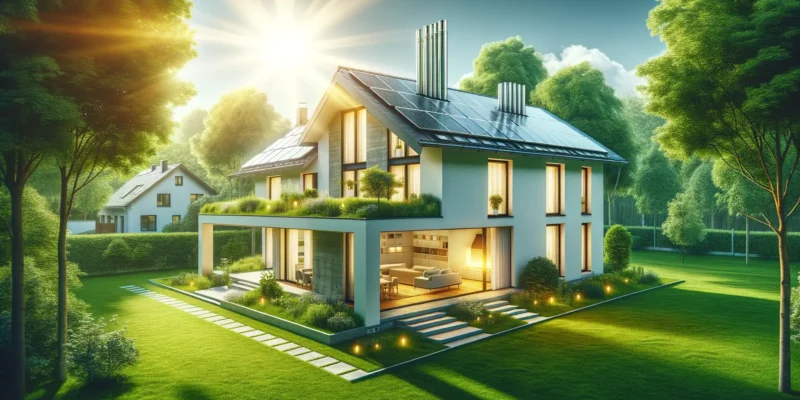 Haus mit moderner Heizung Symbol für Ölheizung Verbot 2025