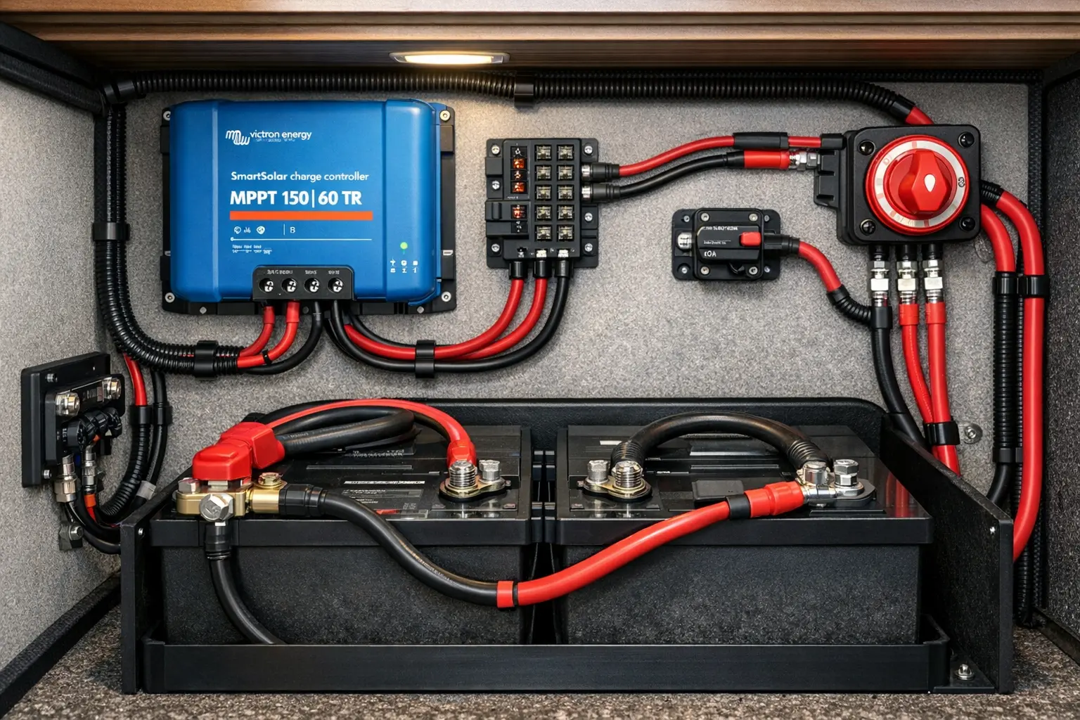 MPPT Solarladeregler Installation Wohnmobil Verkabelung