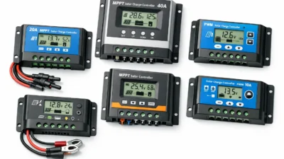 Mobile Solarladeregler Photovoltaik mit Display und Anschlüssen