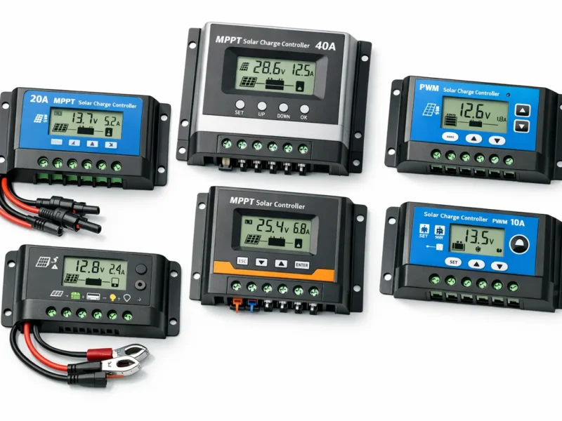 Mobile Solarladeregler Photovoltaik mit Display und Anschlüssen