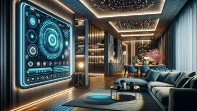 Smart Home Steuerungssystem im Wohnzimmer für vernetztes Wohnen 2026