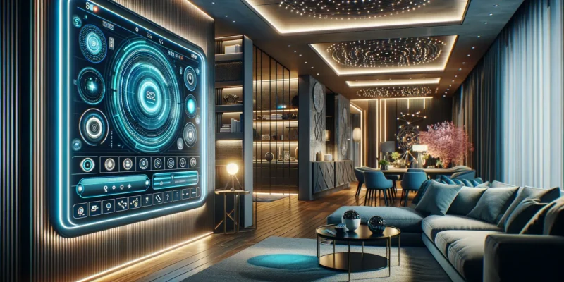 Smart Home Steuerungssystem im Wohnzimmer für vernetztes Wohnen 2026