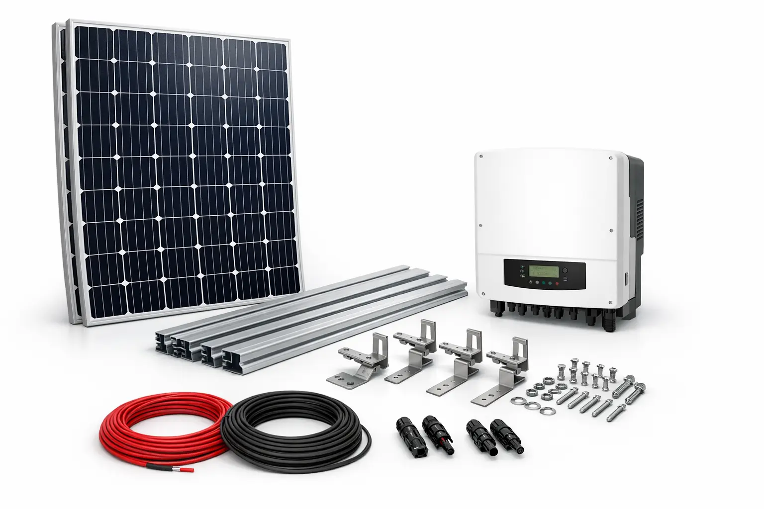 Solarmodule Wechselrichter Montagesystem Komponenten Solaranlage bauen