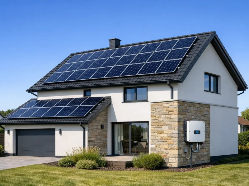 Solaranlagen Funktion auf Hausdach mit PV-Modulen