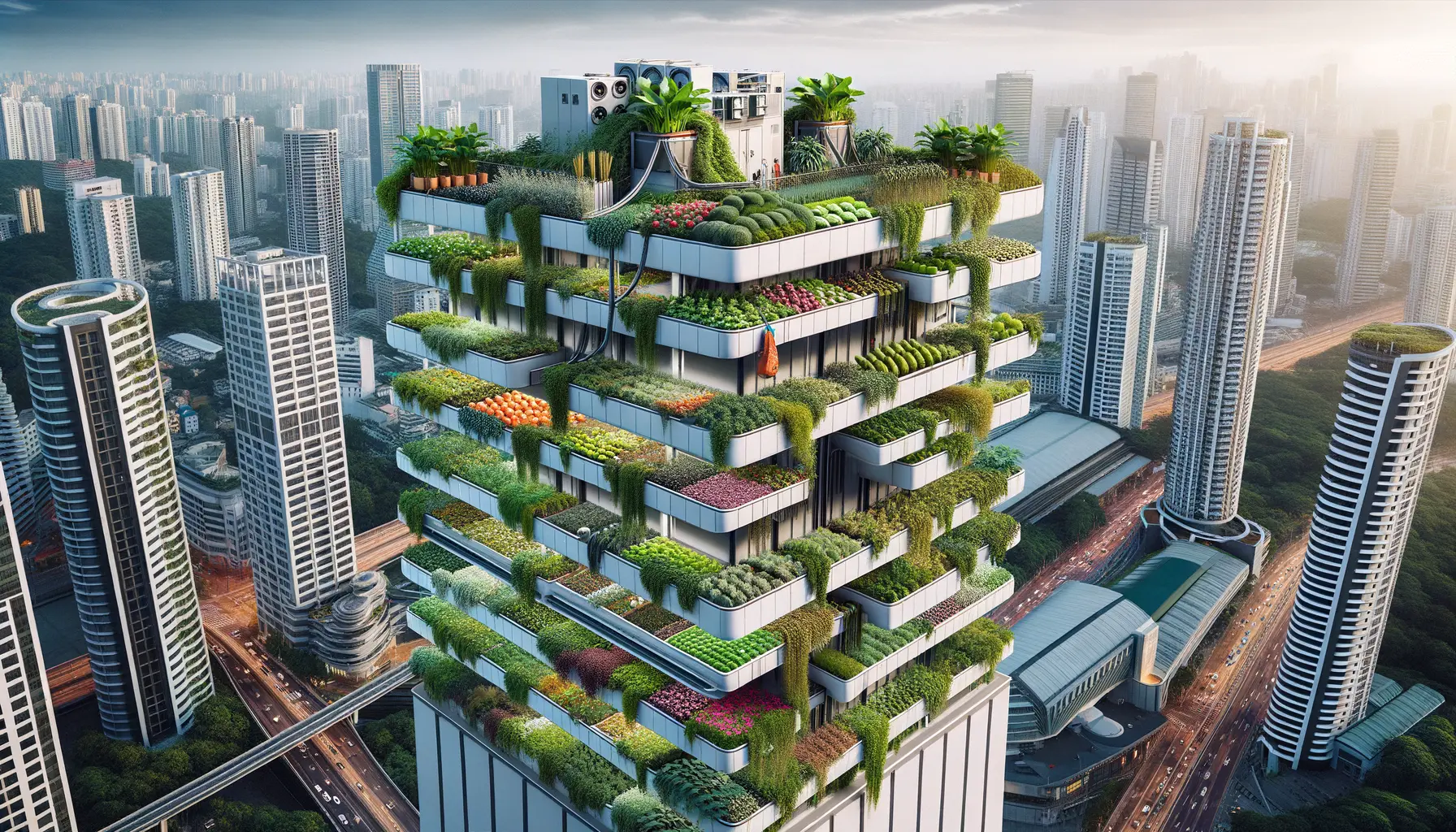 Urbane Landwirtschaft vertikale Farm Dachstadt nachhaltige urban farming Technologien