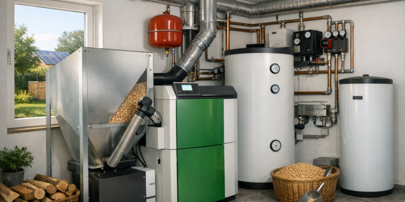 Verbrauch Pelletheizung effizientes Heizen Einfamilienhaus