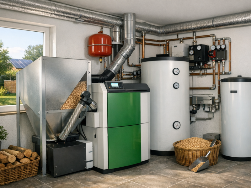Verbrauch Pelletheizung effizientes Heizen Einfamilienhaus