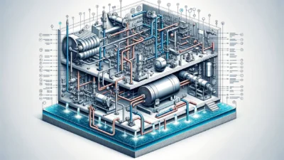 Systemaufbau Wärmepumpe mit Wasser als Wärmeträger und Energiequelle