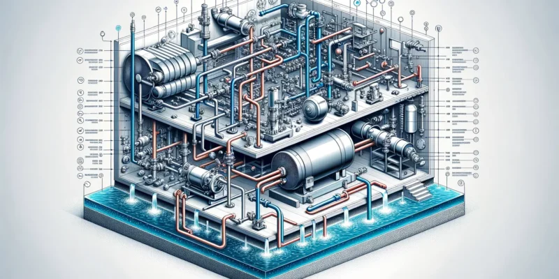 Systemaufbau Wärmepumpe mit Wasser als Wärmeträger und Energiequelle