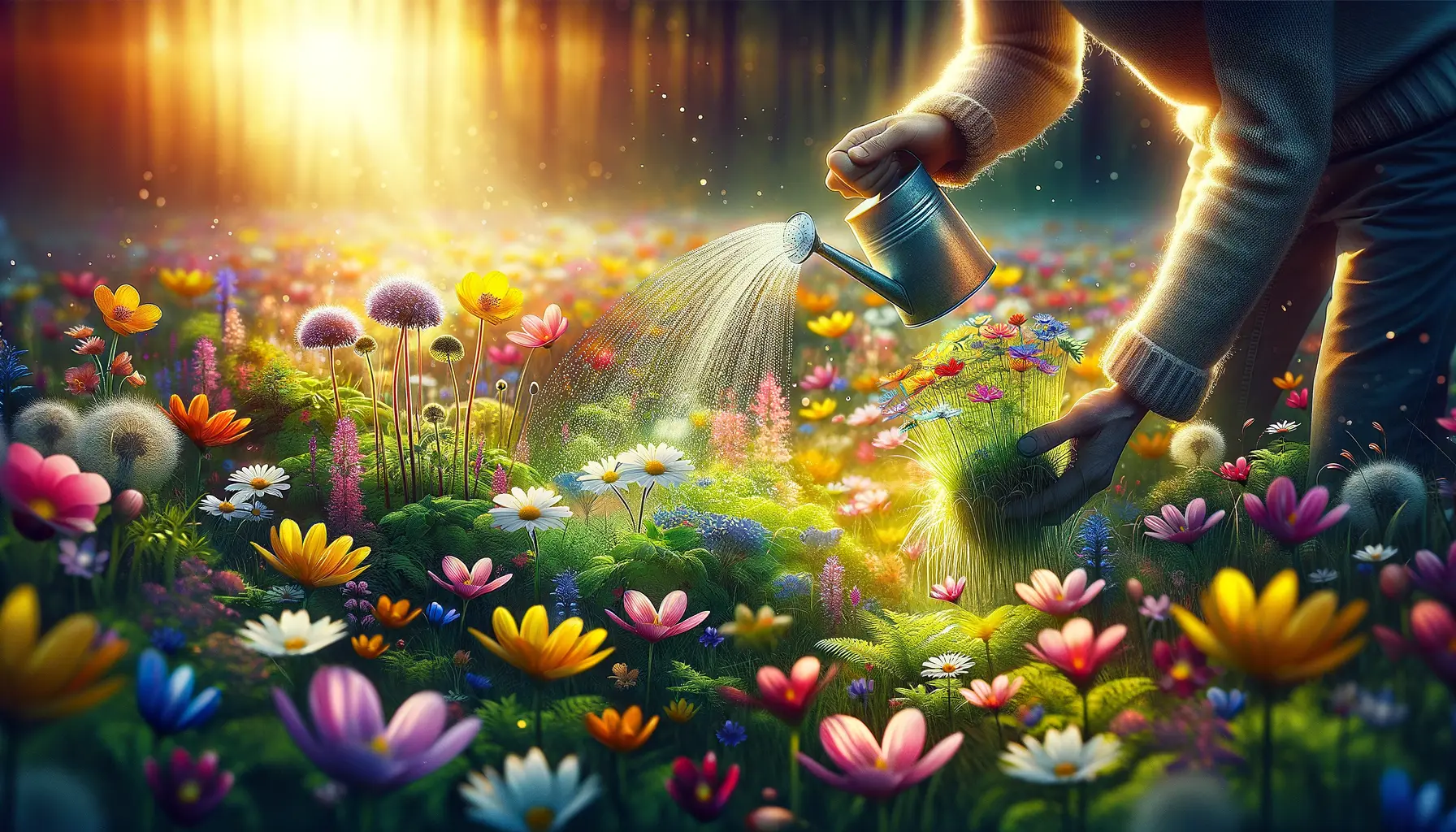 Wildblumenwiese anlegen Pflege und Bewässerung im Garten